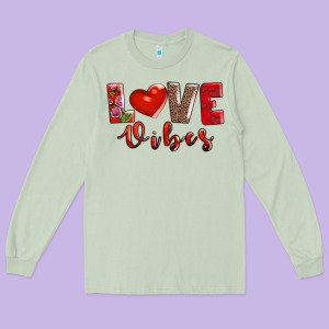 Love Vibes Long Sleeve Tee Designed By Adodesignshop