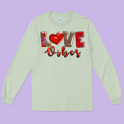 Love Vibes Long Sleeve Tee Designed By Adodesignshop