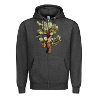 Charcoal Heather cholla tree cactus Zipper Hoodie - LillyAllenDesigns
