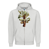 Dove Grey cholla tree cactus Zipper Hoodie - LillyAllenDesigns