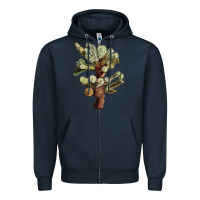 Navy cholla tree cactus Zipper Hoodie - LillyAllenDesigns