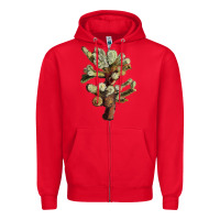 Red cholla tree cactus Zipper Hoodie - LillyAllenDesigns