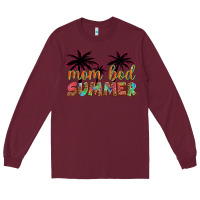 Burgundy mom bod summer with palms Long Sleeve Tee - Artiststas