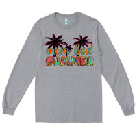 Heather Grey mom bod summer with palms Long Sleeve Tee - Artiststas