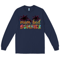 Navy mom bod summer with palms Long Sleeve Tee - Artiststas