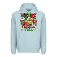 Blue Mist merry Christmas y'all gnome coffee Premium Hoodie - Jasminsmagicworld