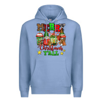 Colony Blue merry Christmas y'all gnome coffee Premium Hoodie - Jasminsmagicworld