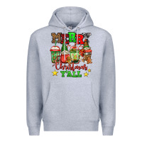 Heather Grey merry Christmas y'all gnome coffee Premium Hoodie - Jasminsmagicworld