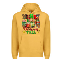 Mustard merry Christmas y'all gnome coffee Premium Hoodie - Jasminsmagicworld