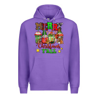 Purple merry Christmas y'all gnome coffee Premium Hoodie - Jasminsmagicworld