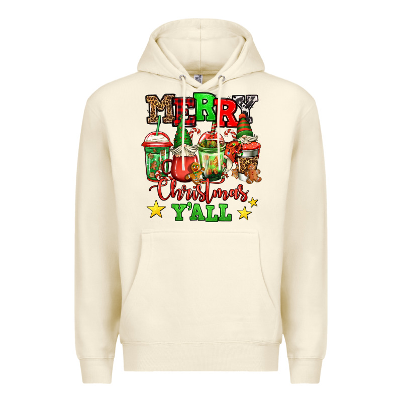 Merry Christmas Y'all Gnome Coffee Premium Hoodie by Jasminsmagicworld | Teevron