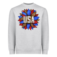 Heather Grey american sunflower Heavyweight Sweatshirt - HRA Design Shop