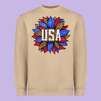 American Sunflower Heavyweight Sweatshirt Designed By Hra Design Shop
