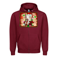 Burgundy christmas lamb Zipper Hoodie - Jasminsmagicworld