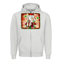 Dove Grey christmas lamb Zipper Hoodie - Jasminsmagicworld