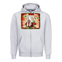 Heather Grey christmas lamb Zipper Hoodie - Jasminsmagicworld