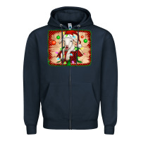 Navy christmas lamb Zipper Hoodie - Jasminsmagicworld