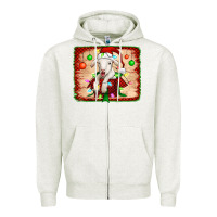 Oatmeal Heather christmas lamb Zipper Hoodie - Jasminsmagicworld