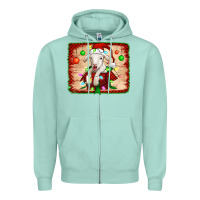 Seafoam christmas lamb Zipper Hoodie - Jasminsmagicworld