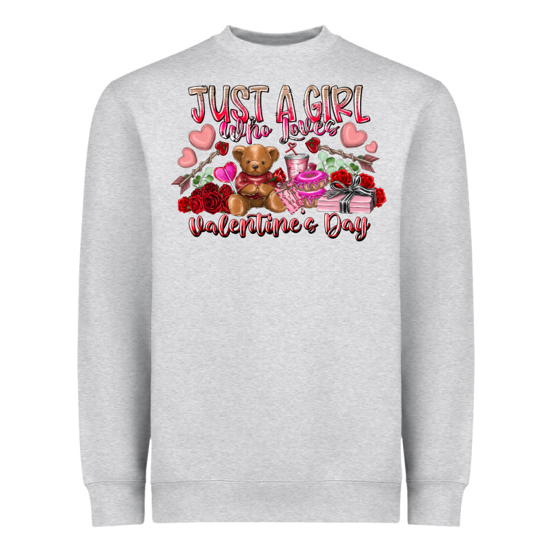 Just  Girl Who Loves Valentines Day Heavyweight Sweatshirt by RacoonDesign | Teevron