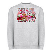 Heather Grey just  girl who loves valentines day Heavyweight Sweatshirt - RacoonDesign