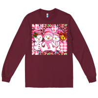 Burgundy pink snowgirls Long Sleeve Tee - AdoDesignShop