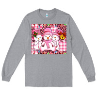Heather Grey pink snowgirls Long Sleeve Tee - AdoDesignShop