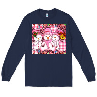 Navy pink snowgirls Long Sleeve Tee - AdoDesignShop