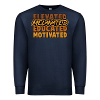 Navy elevated melanated educated motivated Premium Sweatshirt - NancyCooperArtShop