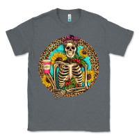 Charcoal Heather western skeleton coffee sunflowers Classic Tee - Artiststas