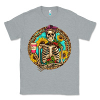 Heather Grey western skeleton coffee sunflowers Classic Tee - Artiststas