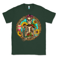 Sports Green western skeleton coffee sunflowers Classic Tee - Artiststas