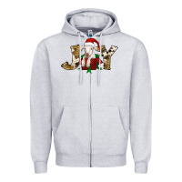 Heather Grey joy christmas lamb Zipper Hoodie - Jasminsmagicworld