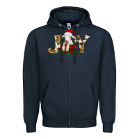 Navy joy christmas lamb Zipper Hoodie - Jasminsmagicworld