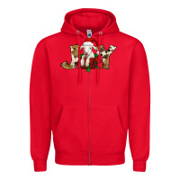 Red joy christmas lamb Zipper Hoodie - Jasminsmagicworld
