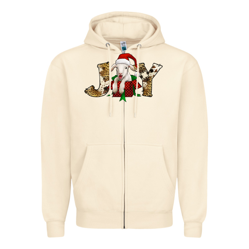 Joy Christmas Lamb Zipper Hoodie by Jasminsmagicworld | Teevron