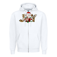 White joy christmas lamb Zipper Hoodie - Jasminsmagicworld