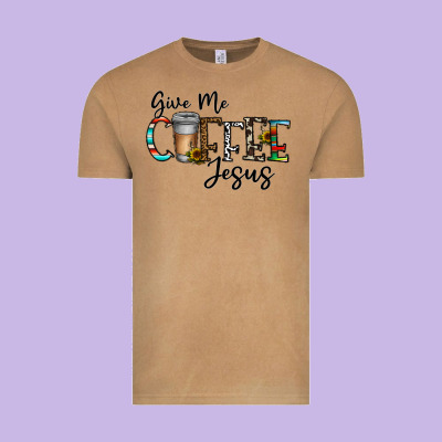 Give Me Coffee Jesus Vintage Tee Designed By Cowhidedigitalart