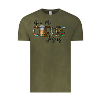 Vintage Olive give me coffee jesus Vintage Tee - CowhideDigitalArt