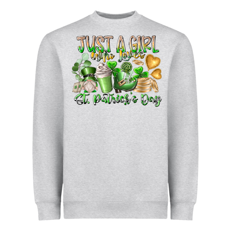 Just A Girl Who Loves Saint Patrick's Day Heavyweight Sweatshirt by RacoonDesign | Teevron