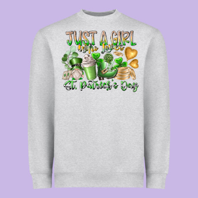 Just A Girl Who Loves Saint Patrick's Day Heavyweight Sweatshirt Designed By Racoondesign