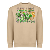 Mushroom Just a Girl who Loves Saint Patrick's Day Heavyweight Sweatshirt - RacoonDesign