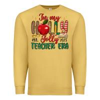 Antique Gold in my holly jolly teacher era Premium Sweatshirt - MaliasSmallBusiness