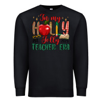 Black in my holly jolly teacher era Premium Sweatshirt - MaliasSmallBusiness