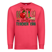 Cardinal in my holly jolly teacher era Premium Sweatshirt - MaliasSmallBusiness