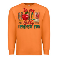 In My Holly Jolly Teacher Era Premium Sweatshirt | Teevron