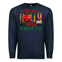 Navy in my holly jolly teacher era Premium Sweatshirt - MaliasSmallBusiness
