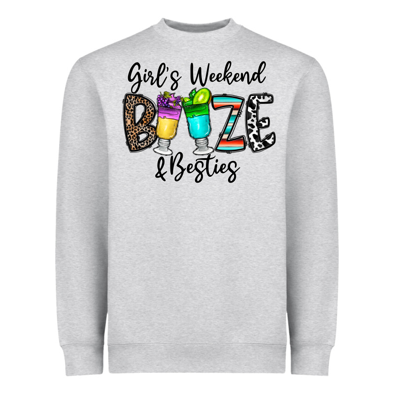 Girl's Weekend Booze & Besties Heavyweight Sweatshirt by CowhideDigitalArt | Teevron