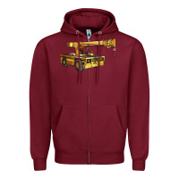 Burgundy carry deck crane Zipper Hoodie - LillyAllenDesigns