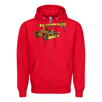 Red carry deck crane Zipper Hoodie - LillyAllenDesigns